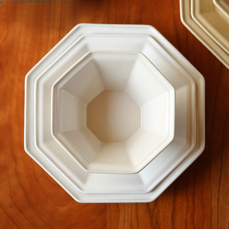 餐盘南昔创意陶瓷八角日式底盘文艺盘