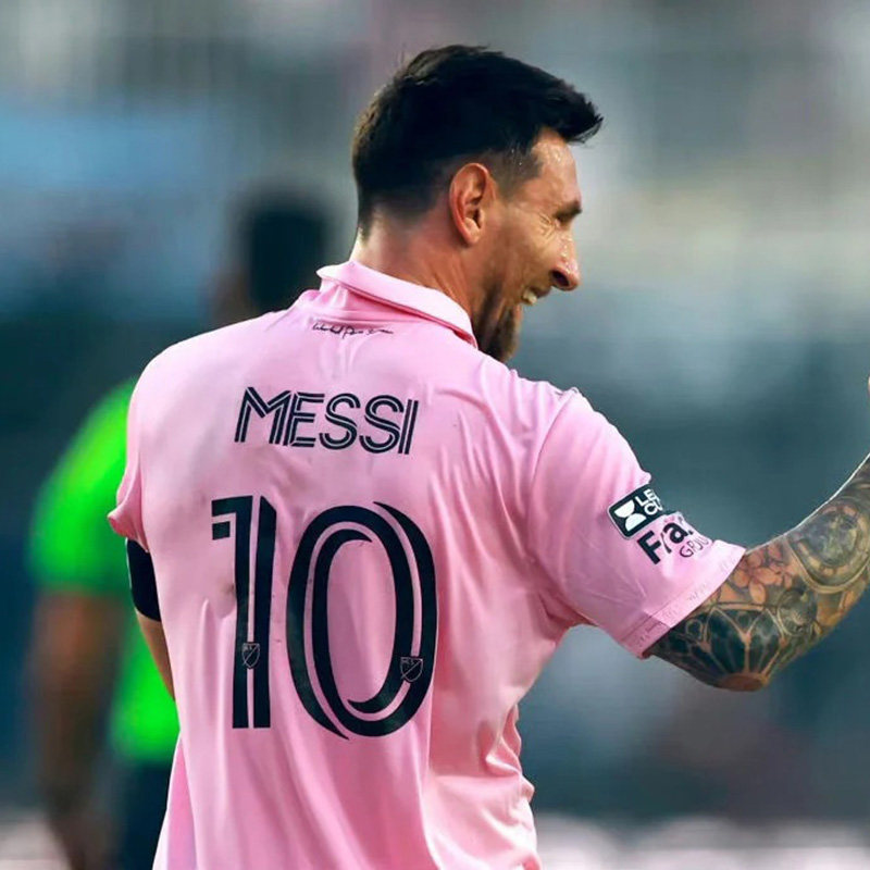 亲测~迈阿密国际梅西球衣10号主场客场22-23球迷版球员版粉色足球服-