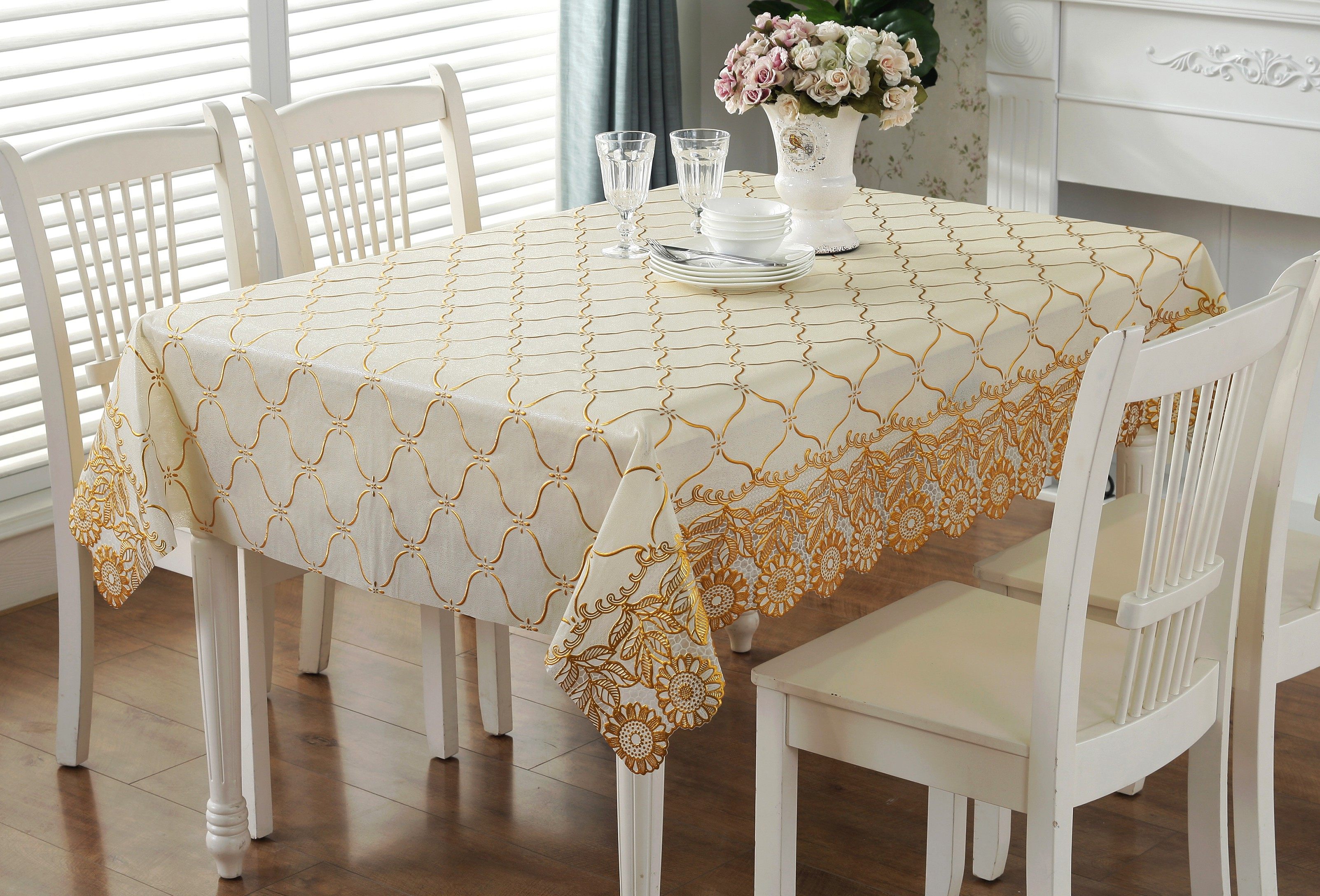 防水桌布小厚双面防烫免洗餐烫金pvc桌布