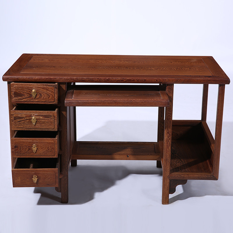 贡艺名居全鸡翅木家具家用电脑桌全鸡翅木榫卯衔接无需安装厂家直销