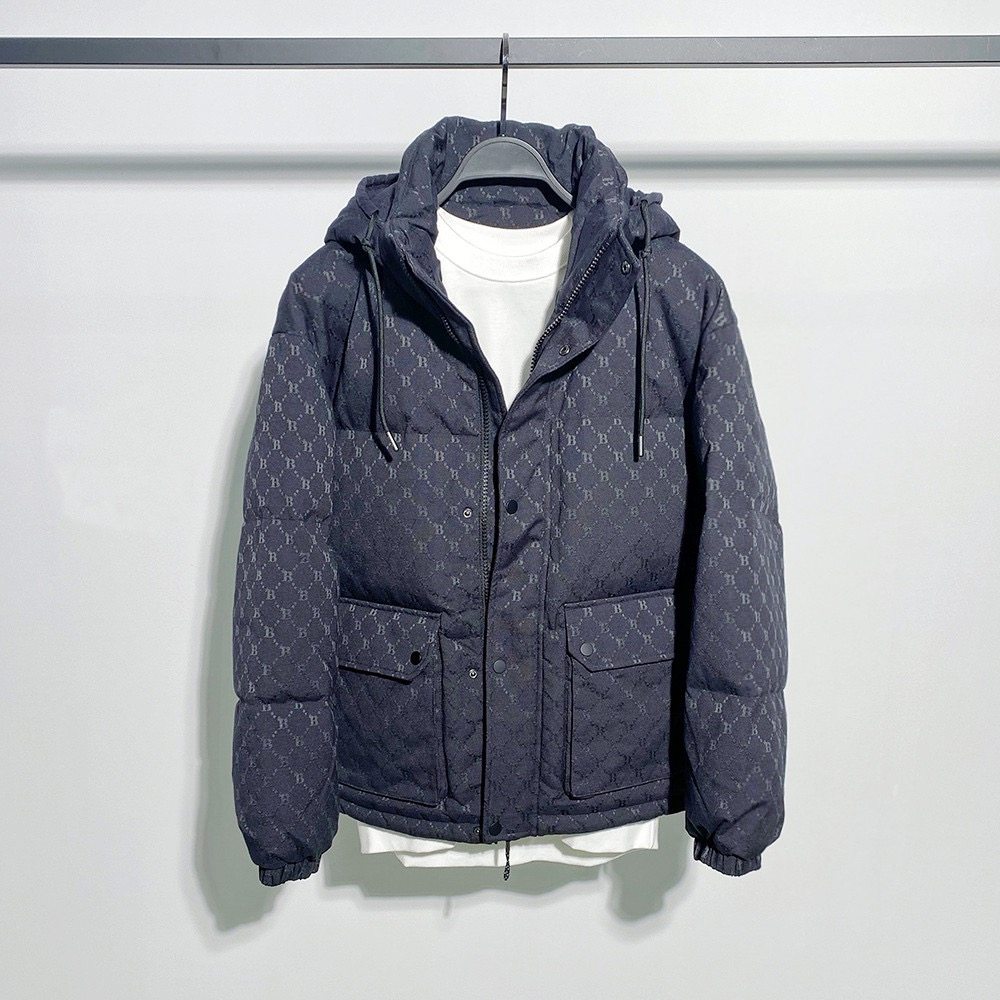 bird鸟家peace男装冬季格子连帽休闲羽绒服外套羽绒服