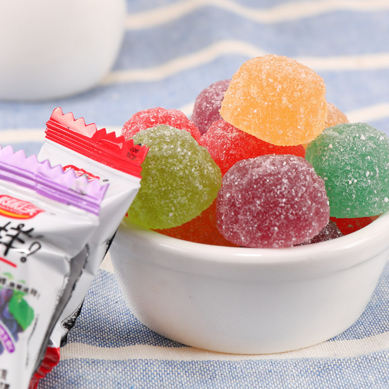 好彩头小样酸q糖500g糖果小零食水果汁软糖qq橡皮糖结婚喜糖散装