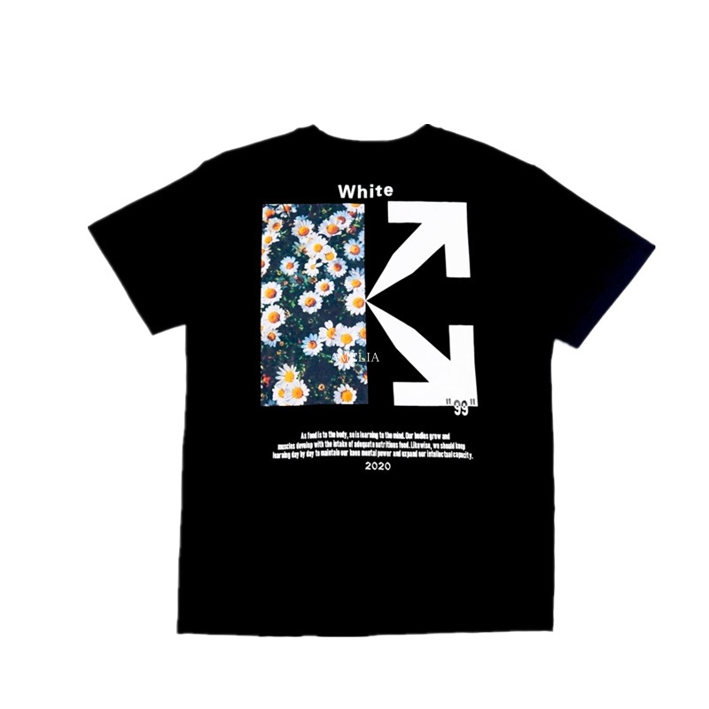 OFF WHITE OW 2020 新款 权志龙联名款 雏菊 箭头拼接 短袖 T恤女