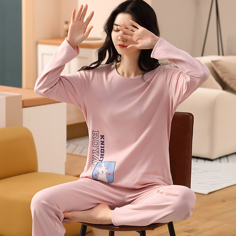 睡衣长袖女纯棉春秋季公主风韩版甜美夏季薄款两件套装女士家居服
