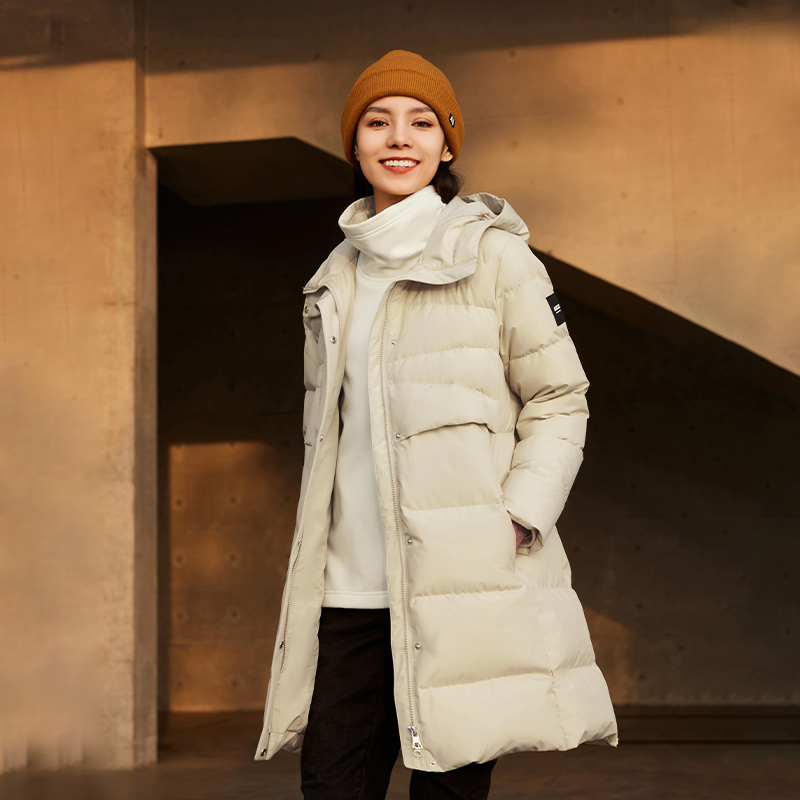 aigle羽绒服户外加厚中长鹅绒艾高白鹅绒保暖防风羽绒衣