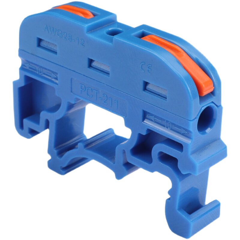 pct-211导轨电线快速接线端子按压一进一出连接器uk接线端子