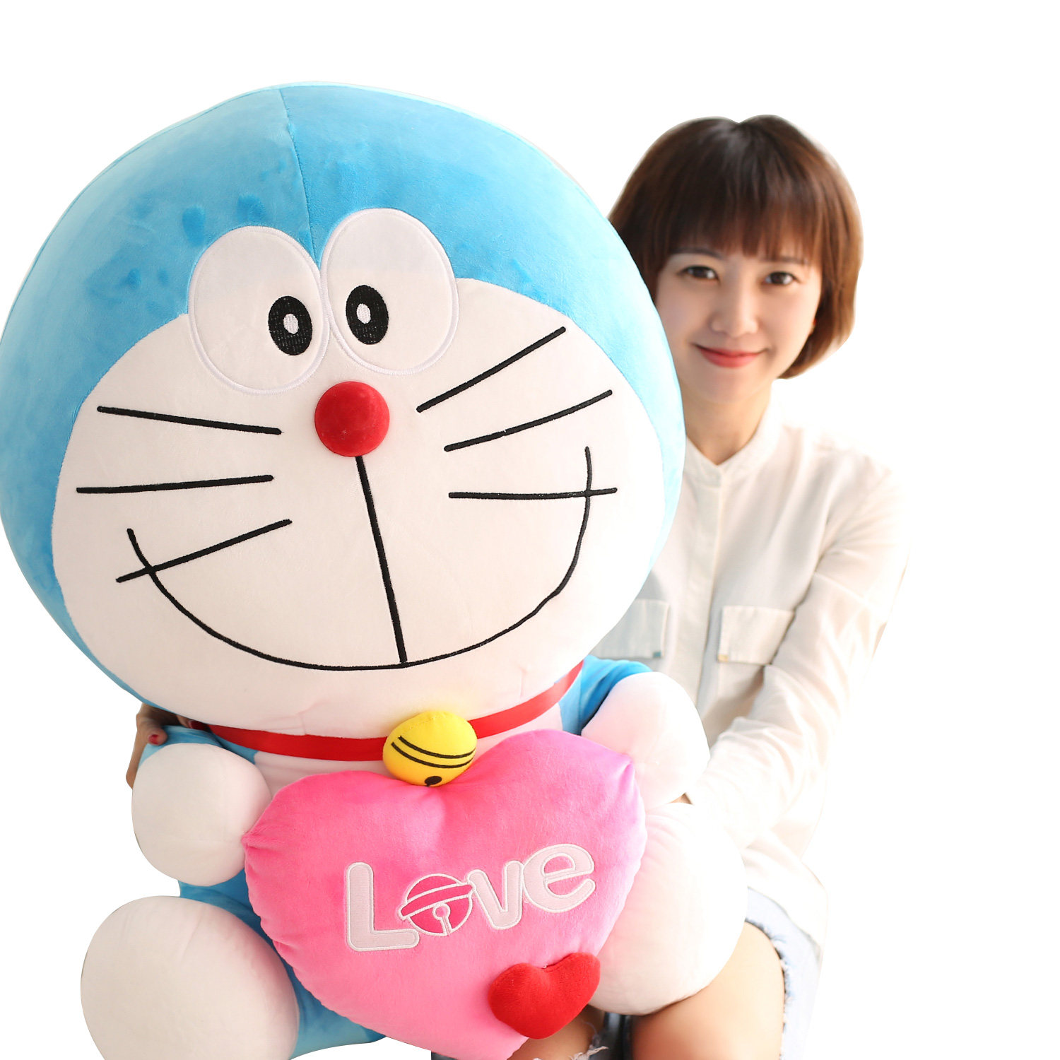 正版哆啦公仔机器猫毛绒玩具玩偶叮当猫胖子布娃娃女生毛绒布艺类玩具