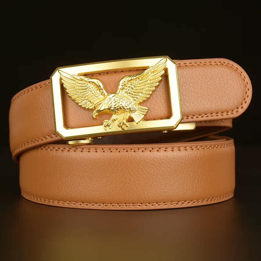 新款雄鹰展翅皮带牛皮商务青年自动真皮腰带腰带