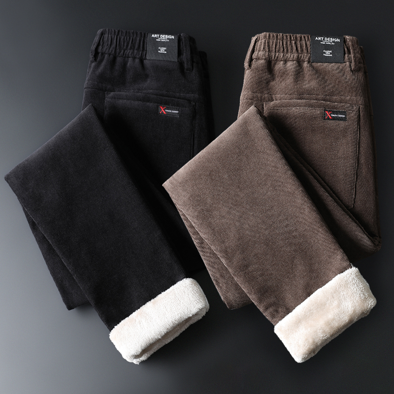 冬季秋冬裤羊羔绒加棉裤男士休闲裤灯芯绒男裤子加绒加厚保暖外穿
