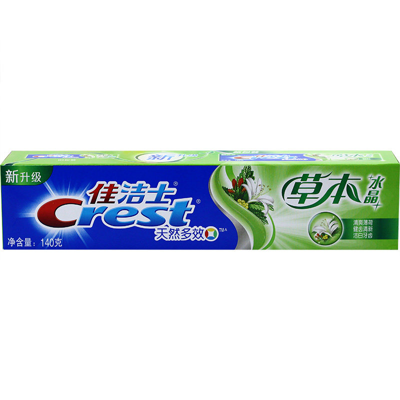 佳洁士草本水晶牙膏清爽薄荷香型140g6支家庭牙膏