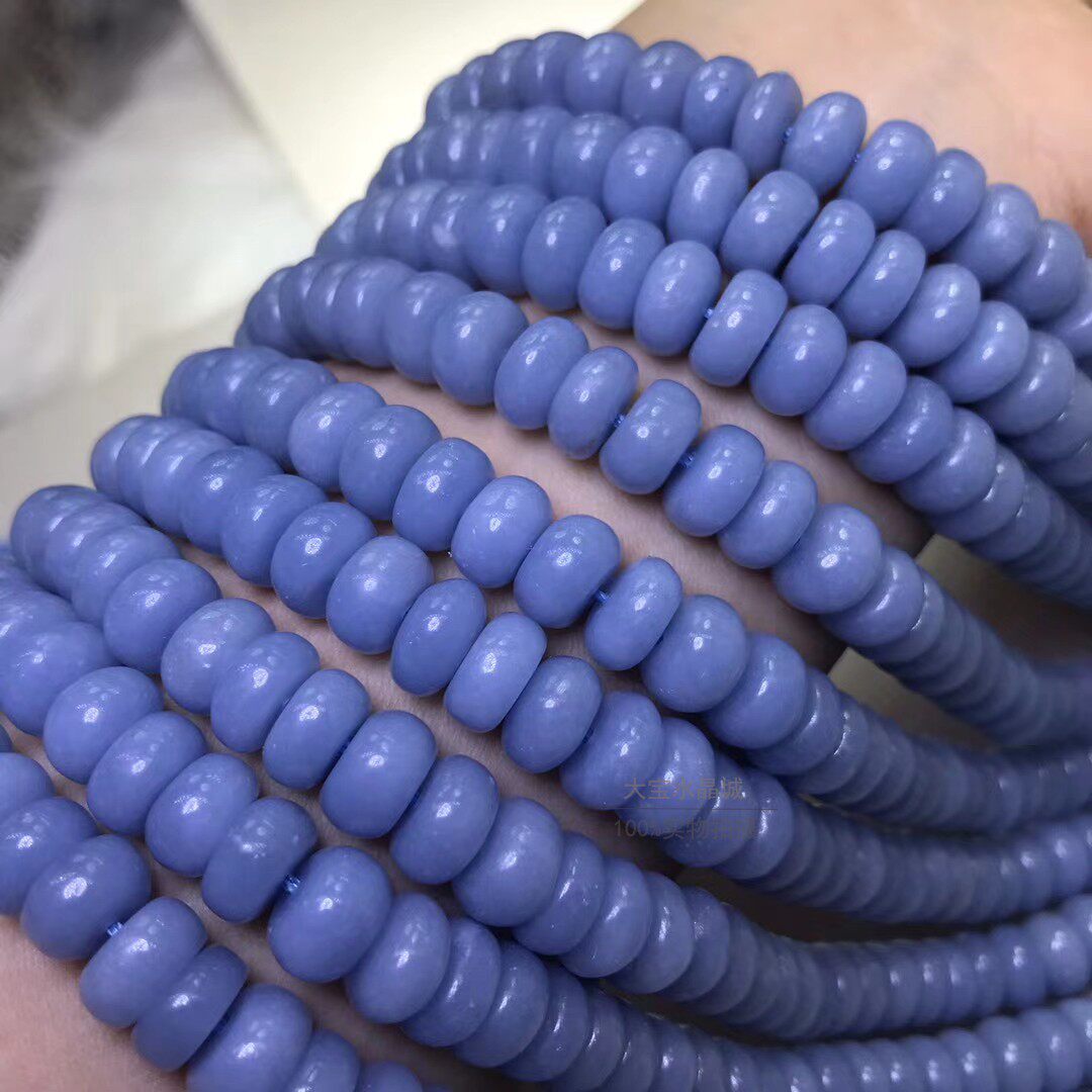 天然水晶蓝天使扁珠盘半成品散珠diy手链项链毛衣链隔其他diy饰品配件