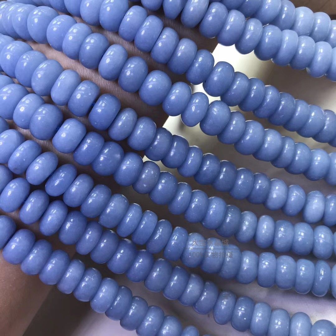 天然水晶蓝天使扁珠盘半成品散珠diy手链项链毛衣链隔其他diy饰品配件