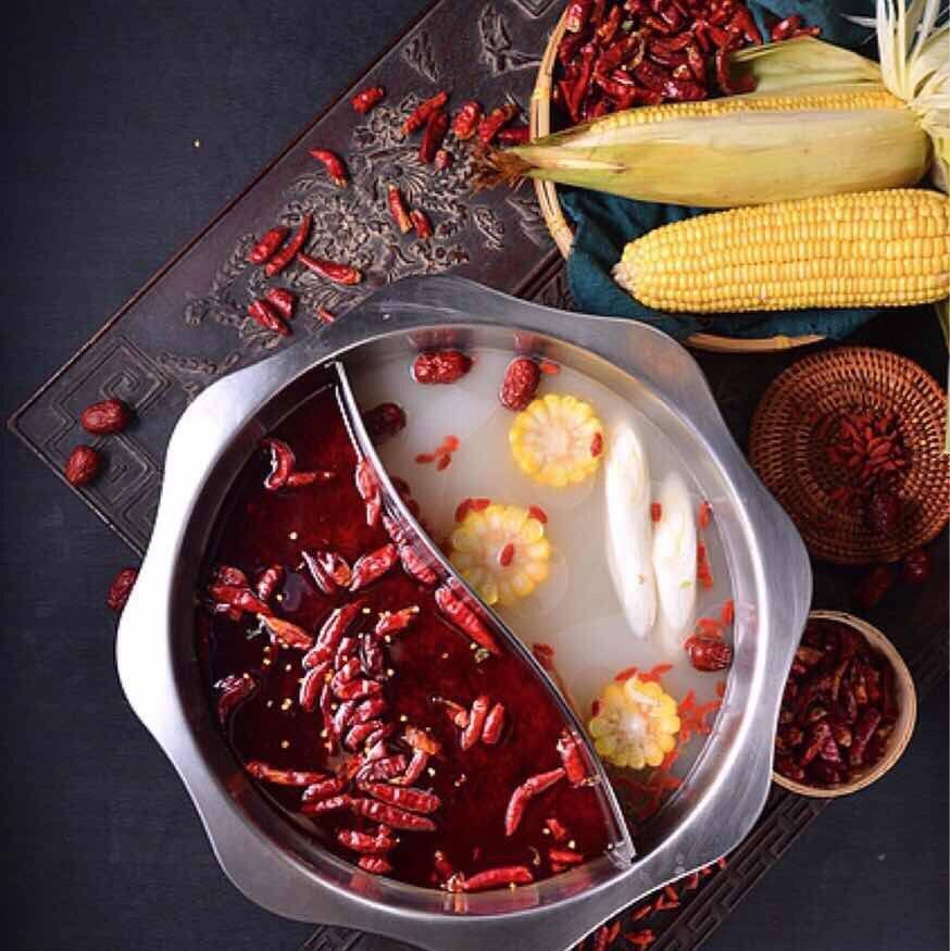 太阳汤锅厂家促销特厚不锈钢八角火锅鸳鸯清汤汤锅