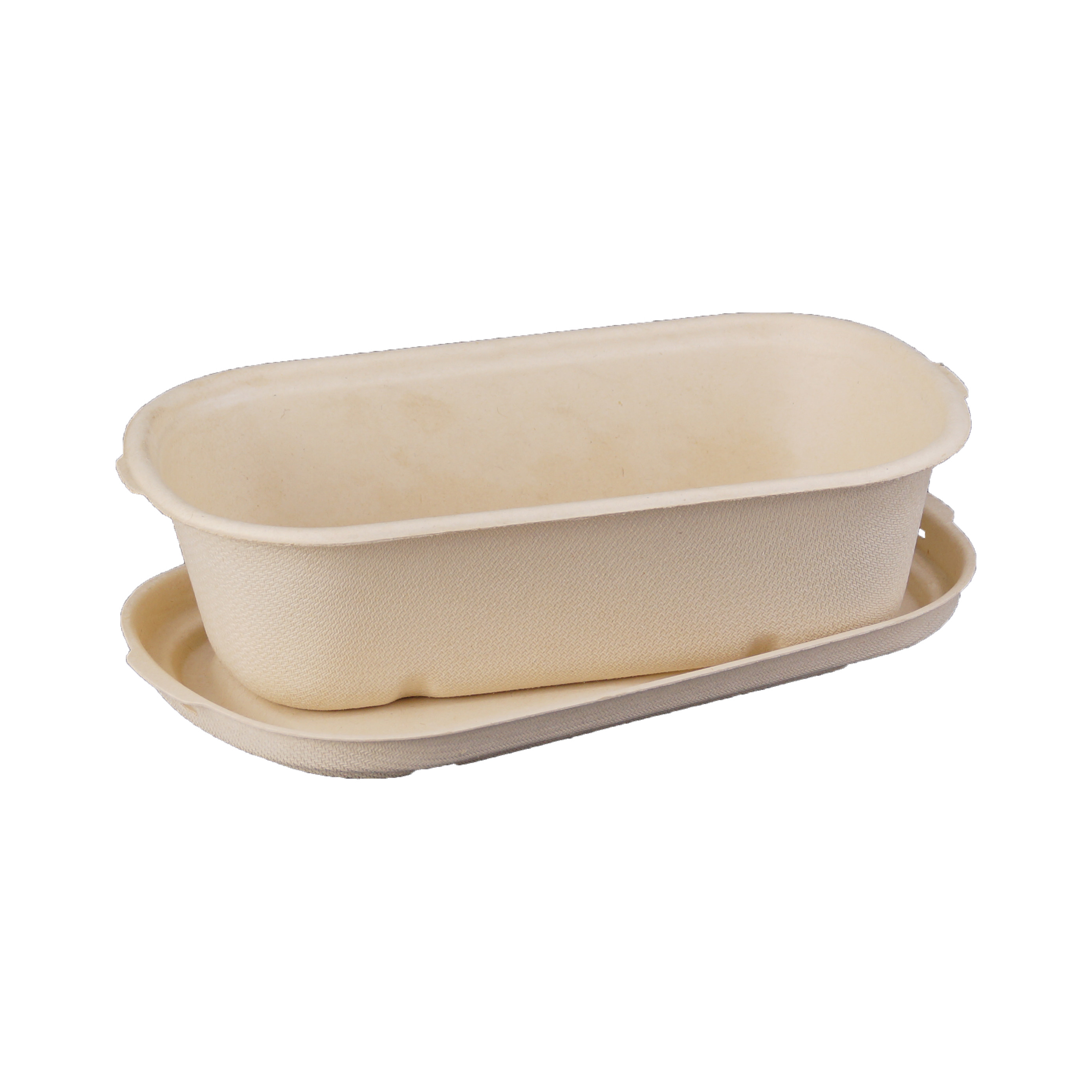 700ml降解一次性外卖健身餐盒纸浆沙拉双格日式一次性餐盒