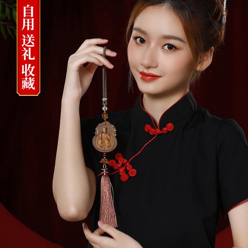 易明居杨信通庆车挂2021牛年汽车挂饰挂件生肖车内后视镜吊饰男女