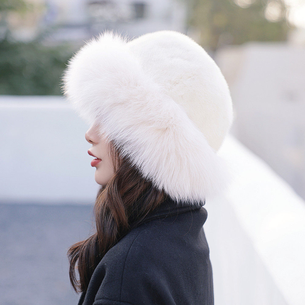子女貂皮毛帽渔夫帽貂绒帽冬天加厚帽子水貂帽子