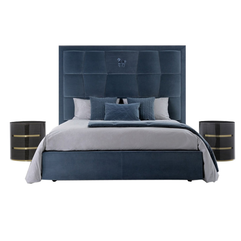 意式轻奢真皮床fendi床后现代卧室双人床主卧婚床设计师家具定制