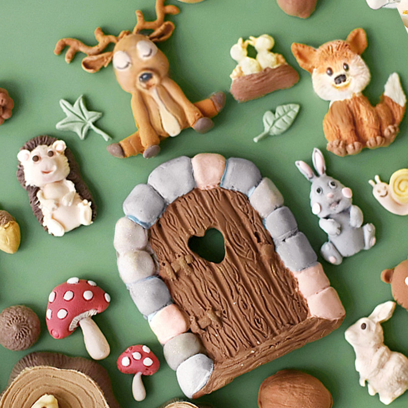 蛋糕烘焙硅胶模具森林小动动物系列合集翻糖烘焙模具