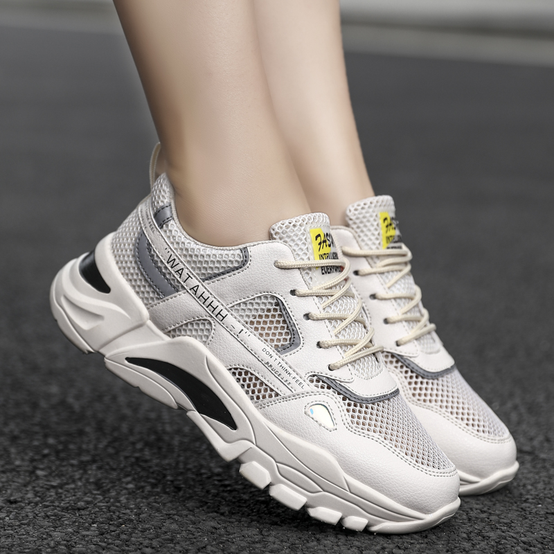 大码网鞋女2022夏季镂空运动鞋网鞋单网网面透气时尚休闲鞋