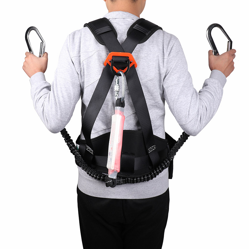 户外高空安全带双背弹力绳单双大钩保险空调安装安全带