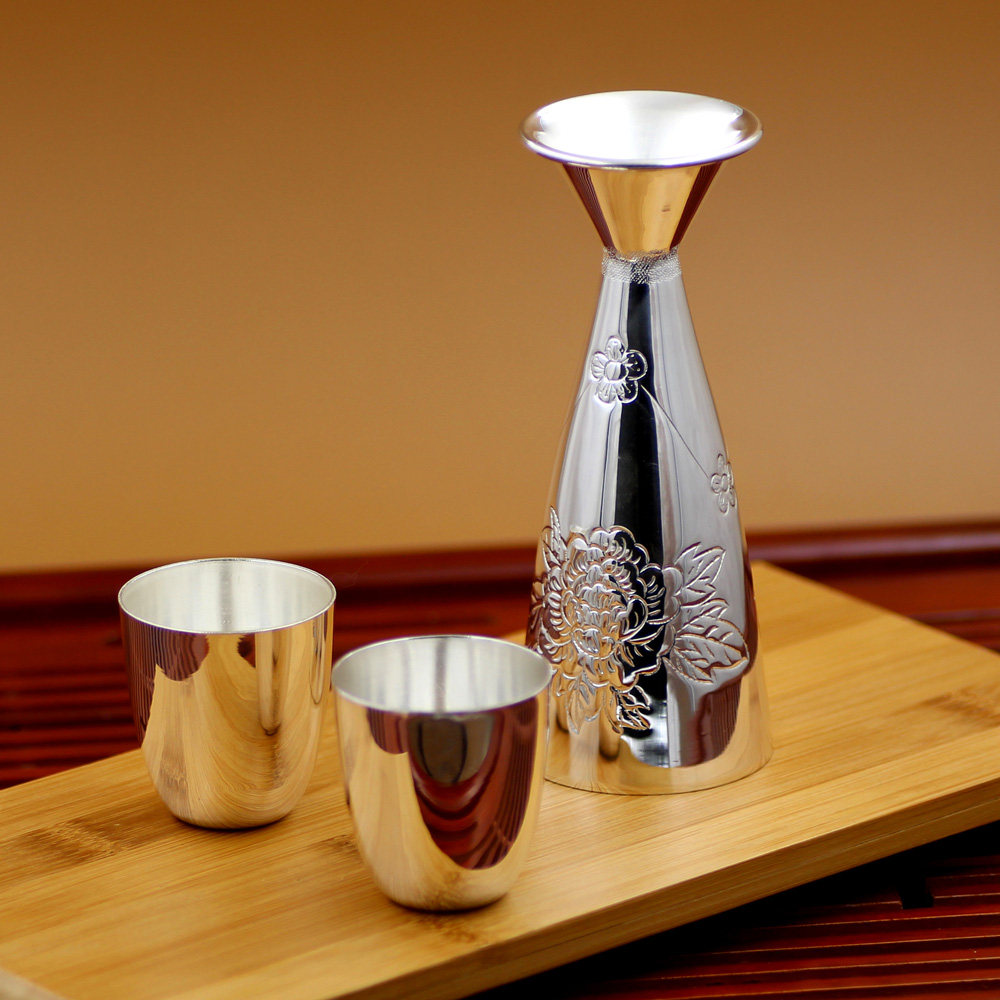 酒杯乔师傅一口烈酒酒器杯子小酒白酒杯光面纯银白酒杯