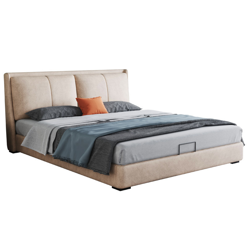 拉芙菲 布艺床免洗科技布实木双人床轻奢现代简约1.8北欧主卧婚床