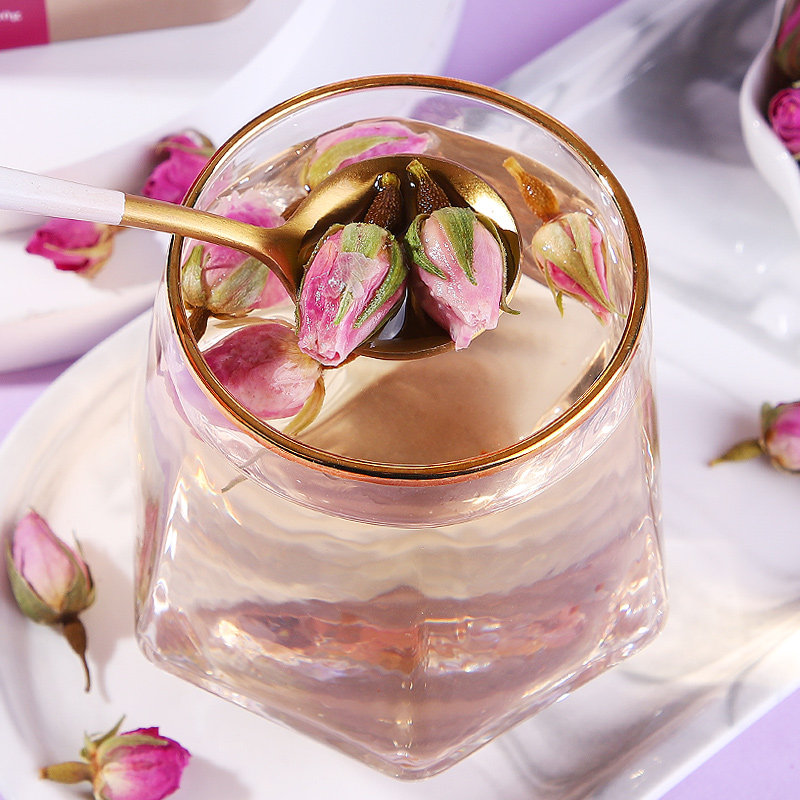 奇珍堂法国粉玫瑰花茶玫瑰花蕾罐装泡水喝的东西女生玫瑰花茶组合