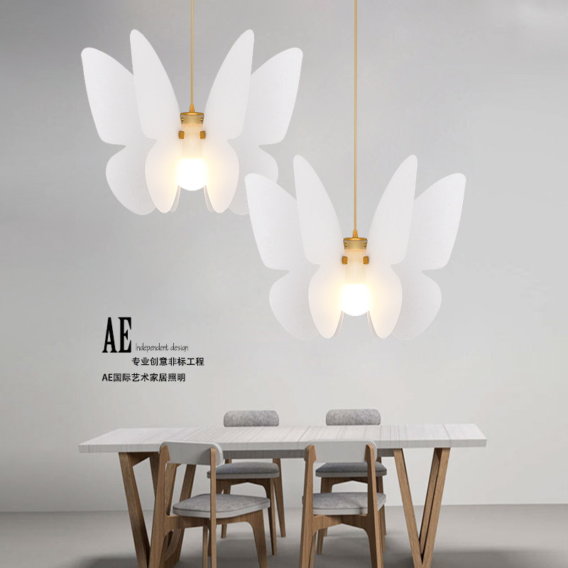 创意床头蝴蝶吊灯样板房酒店餐厅个性简约灯具客厅吊灯