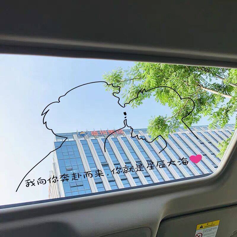 抖音网红同款我向奔赴而来你就就是星辰大海汽车装饰贴