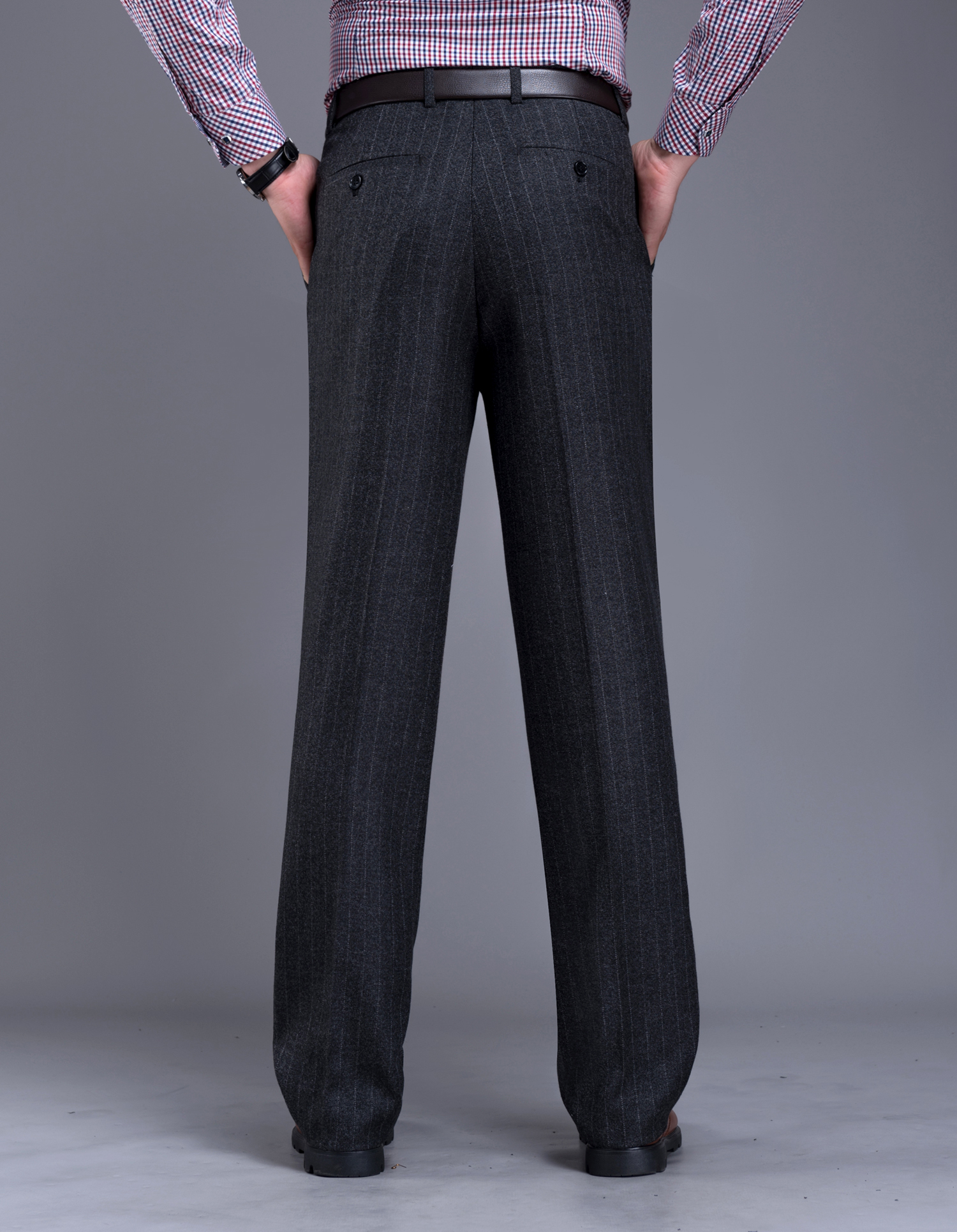 男士加肥加大号毛料西裤羊毛绒中年商务休闲免烫大码羊毛男西装裤