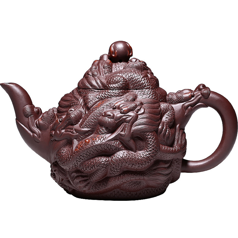和泥有缘宜兴宜兴紫砂紫砂壶国工纯全手工原矿紫泥九龙茶壶