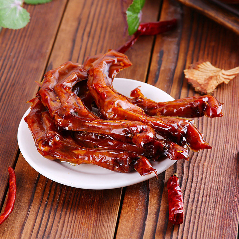 久久甜辣鸭掌500g卤味脆鸭爪鸭肉类休闲食品小吃鸭肉零食