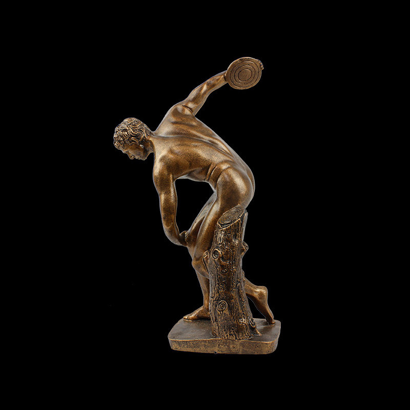 欧式铁饼艺术品家居摆件创意砂石雕塑抽象运动摆件