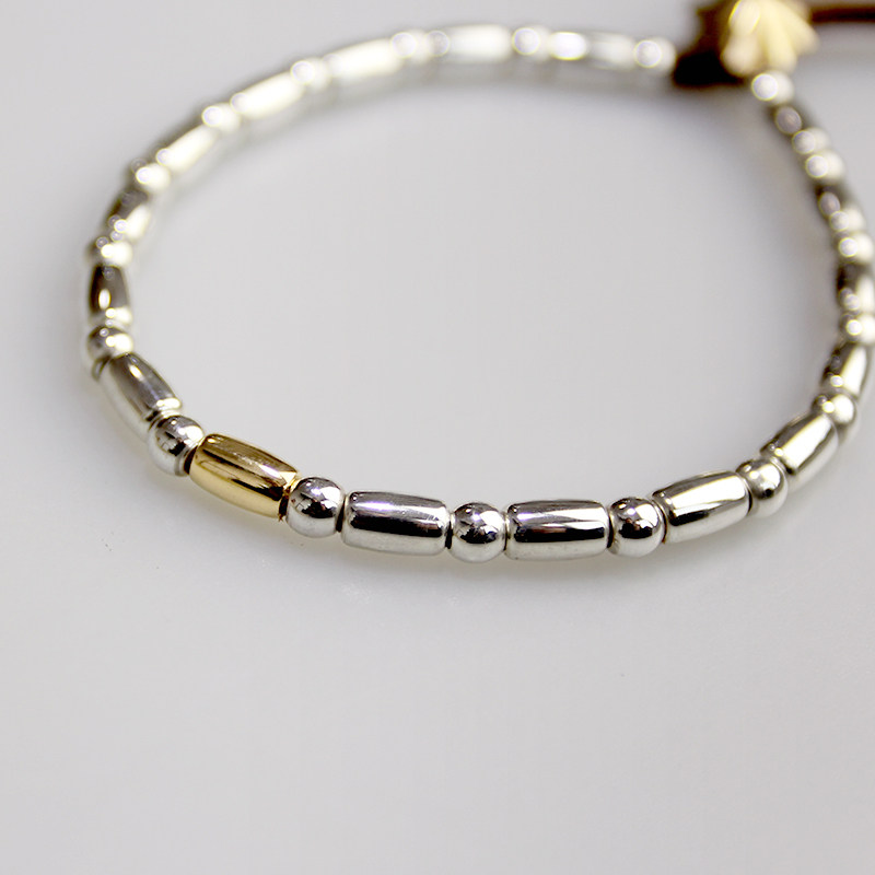 野马庄园手作高桥吾郎风格金花银花金珠银珠管珠手链手链