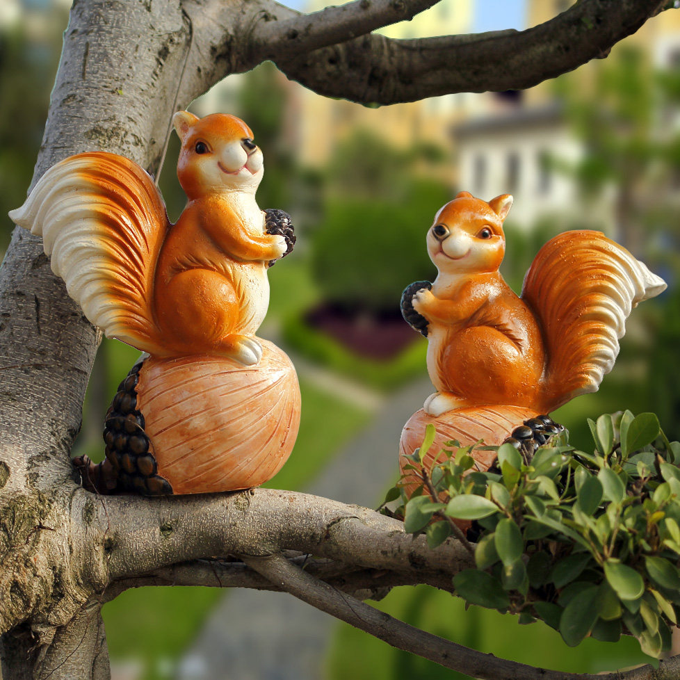 户外花园仿真动物树脂松鼠雕塑摆件庭院装饰品摆件