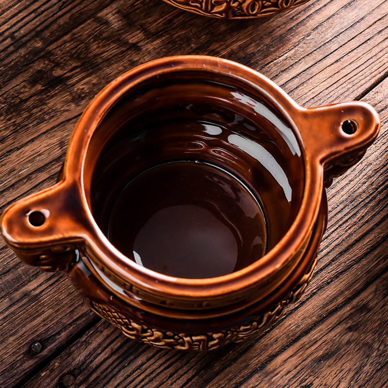 香炉陶瓷老式三脚炉室内烧香炉佛具用品插香居室供奉仙家财神观音