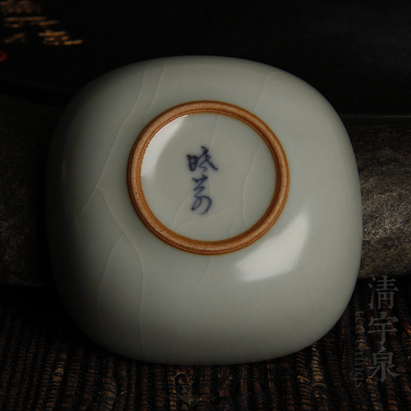 台湾蔡晓芳汝窑杯天青四方开片晓芳窑主人杯品杯茶杯