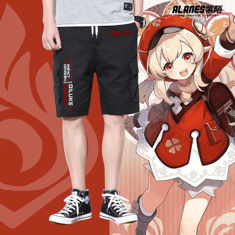 原神project动漫周边二次元裤子可莉卢克印象工装短裤休闲裤