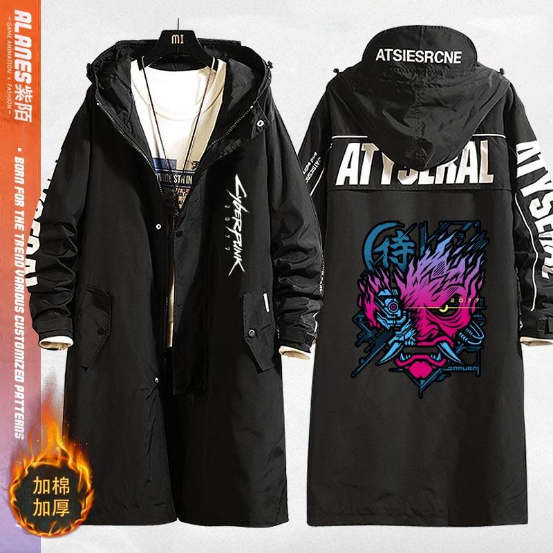 赛博朋克2077游戏主题衣服秋冬中长风衣外套风衣