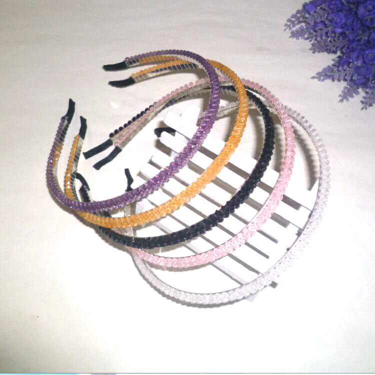 韩版精品发饰手工鱼线串珠双排排水晶发2排发饰