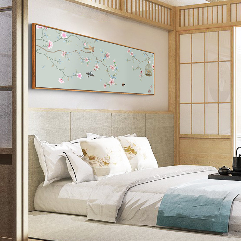 五番床头花鸟横幅挂画房间老人墙画装饰画暖风现代装饰画