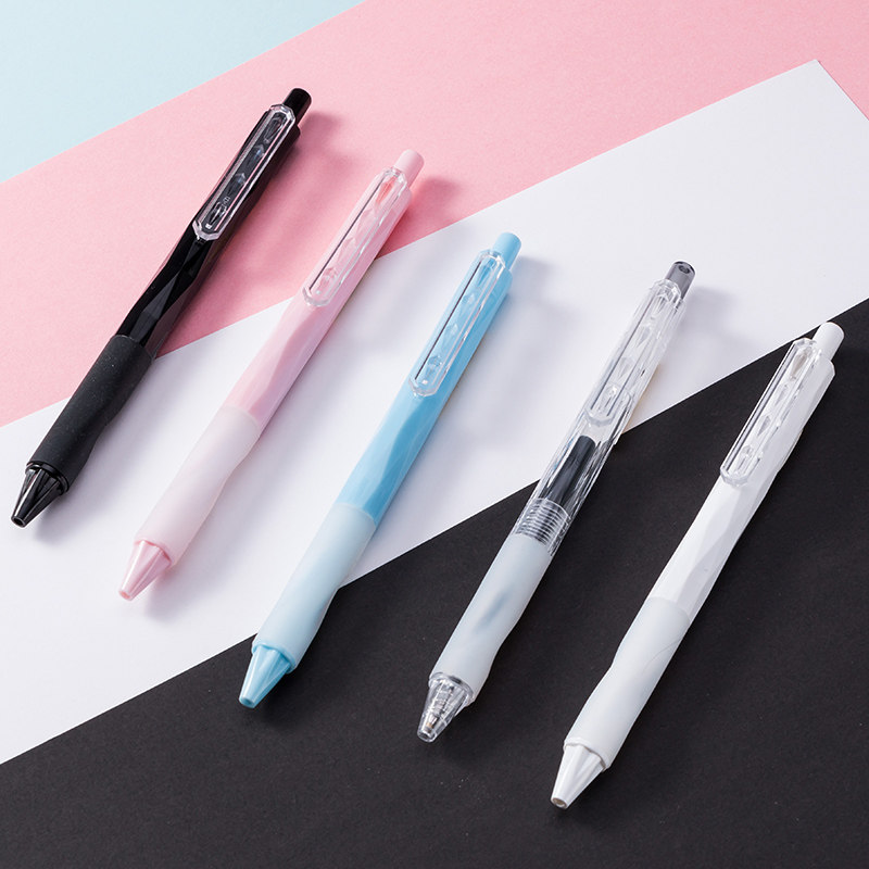 碳黑防水疲劳牛奶中性笔钻石切面护手凹凸中性笔