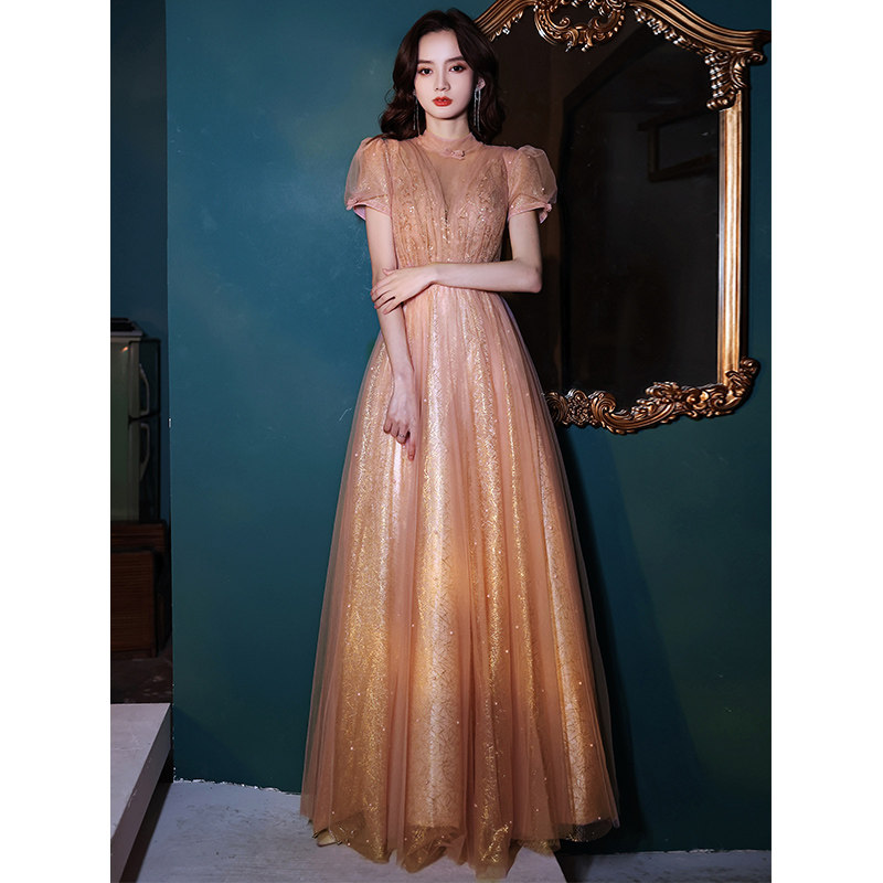 法式晚礼服裙子2021新款气质长款宴会小礼礼服礼服