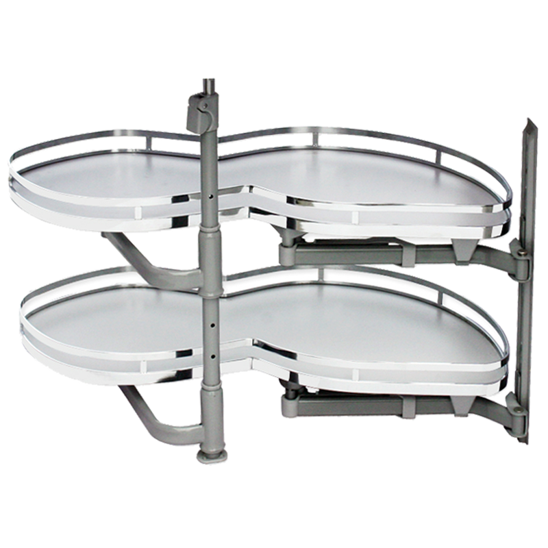 厨房转角橱柜怪物拉篮拐角旋转多功能置物架双层厨房置物架