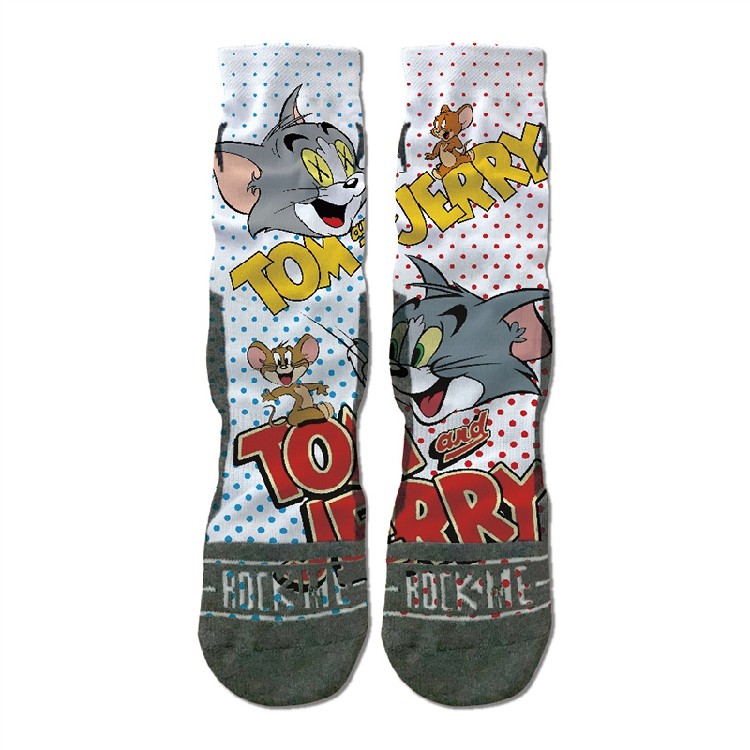 汤姆和杰瑞猫和老鼠袜子中筒联名tom and jerry个性 卡通动漫长袜