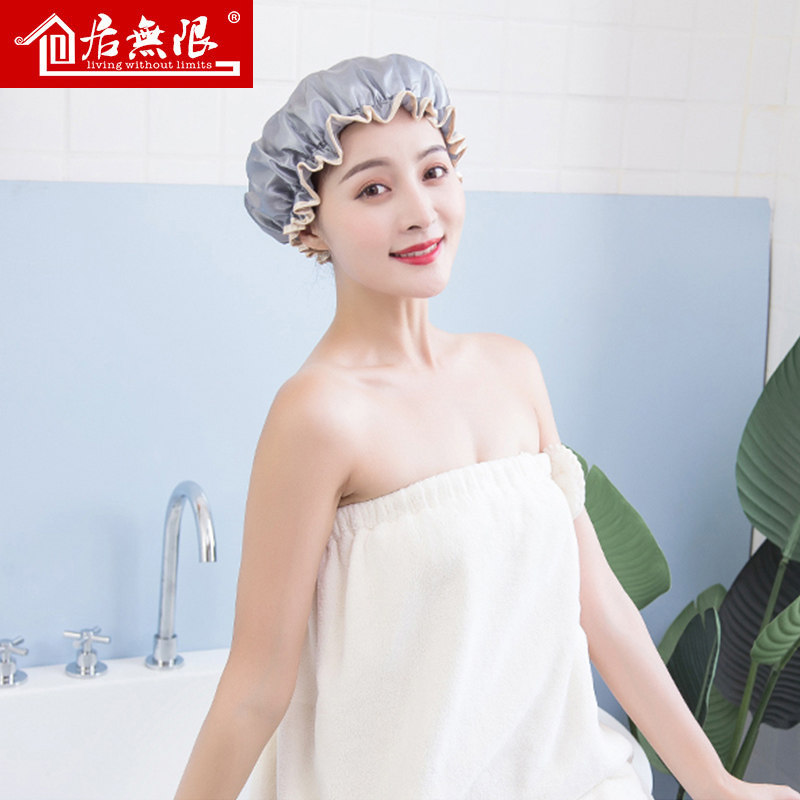 浴帽女士防水长发洗澡专用家用沐浴淋浴酒店浴帽