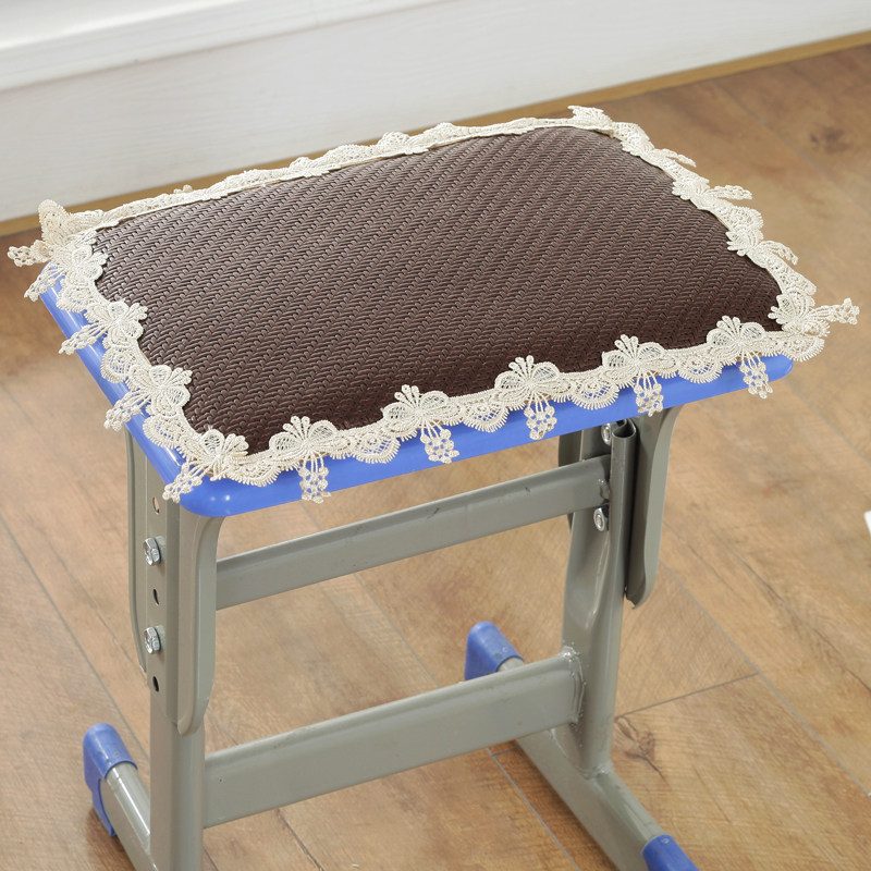 夏季学生教室坐垫藤席冰丝加厚海绵椅子长方形椅垫