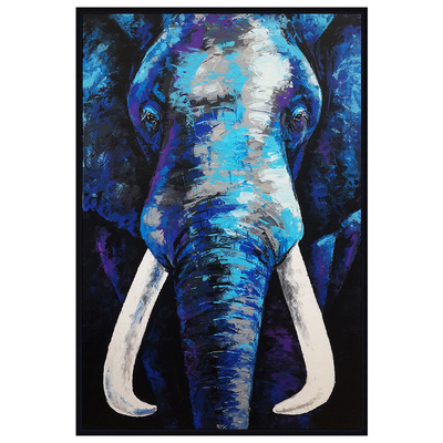 78九 抽象手绘动物油画大象东南亚风格抽象画客厅餐厅大画定制画