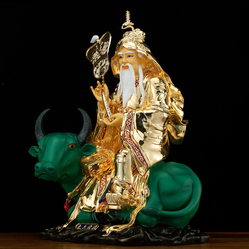 神像老君熙曼蒂台湾纯铜鎏金太上家用道家三清摆件