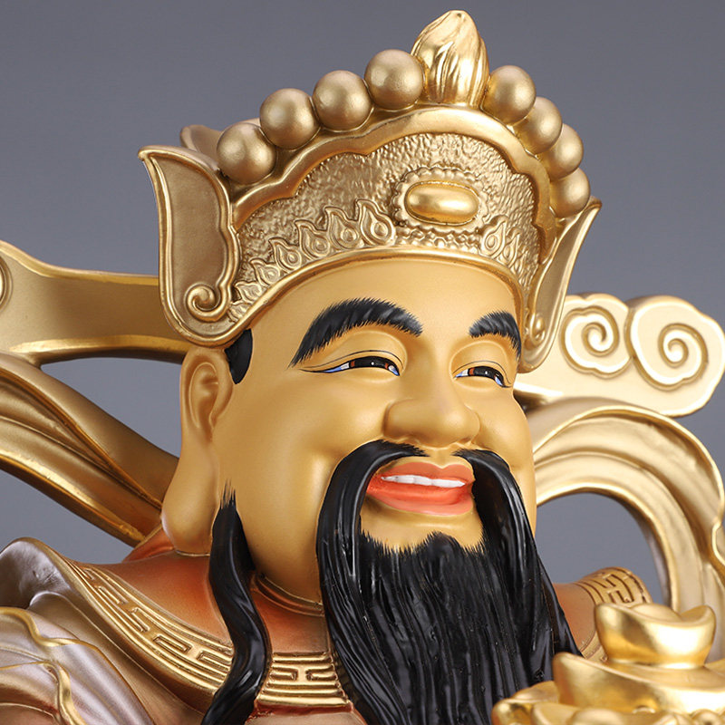 财神熙曼蒂彩绘财神爷神像招财家用供佛店铺开业摆件